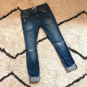 Zara blue Wash Distressed Skinny Jeans